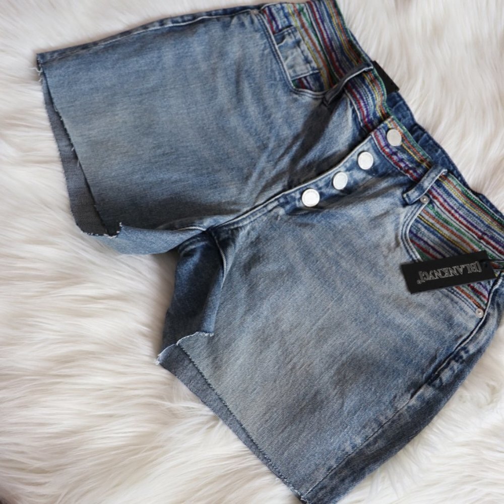 NEW BLANKNYC The Varick Kick Flare Shorts Sz 26 - Picture 3 of 7